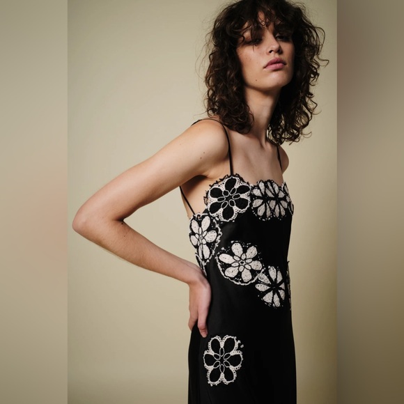 NWT Saint Art Sage slip dress with crochet, size XS - Picture 4 of 9